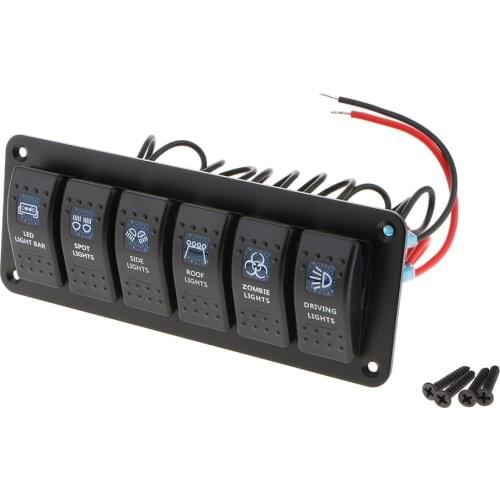 6G Waterproof Car Boat Marine LED Rocker Switch Panel Circuit Switches