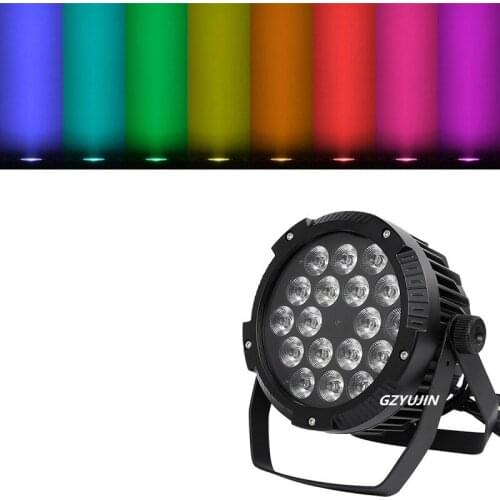 8pcs/lot Waterproof 6 in 1 RGBWA UV LED Stage Par Light IP65 18x15W DMX 512 PAR64 Party