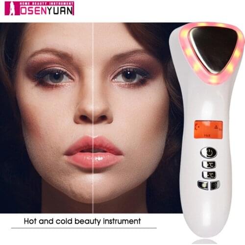 Sonic Vibration Skin Care Machine Acne Remove Anti Aging Shrink Pore Beauty Instrument Ultrasonic Hot Cool Face Lifting Massager