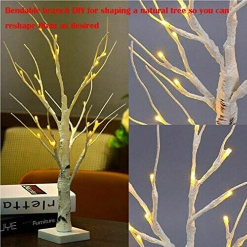 White Tree with Lights Decoration, LED Light Tabletop Decor, Easter Christmas Home Ornaments New Style 2021