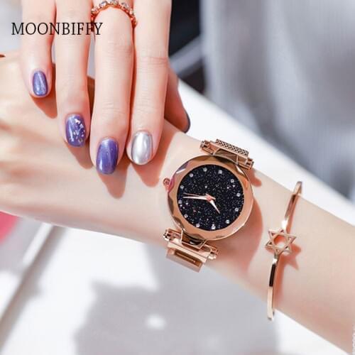 Women Bracelet Watch Casual Fashion Quartz Ladies Wrist Watch Starry Sky Magnetic Watches Female Clock