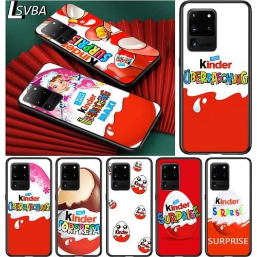 Egg Kinder joy surprise for Samsung S20 FE Ultra Plus A91 A81 A71 A51 A41 A31 A21 A11 A72 A52 A12 Soft Black Phone Case