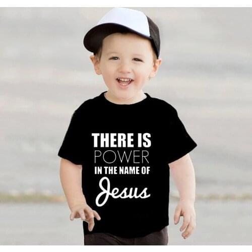 There Is Power in the Name of Kids Girls T Shirt Summer Baby Boys Tops Toddler Tees Clothes Children Cute T-shirts Short Sleeve