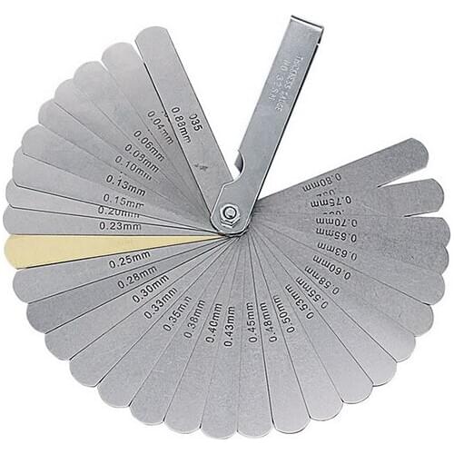DHL 100pcs practical 32 Blades Feeler Gauge Metric Gap Filler 0.04-0.88mm Thickness Gage For Measurment Tool