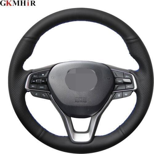 DIY Hand-stitched Black Artificial Leather Car Steering Wheel Cover for Honda Accord 10 2018 2019 Insight 2019