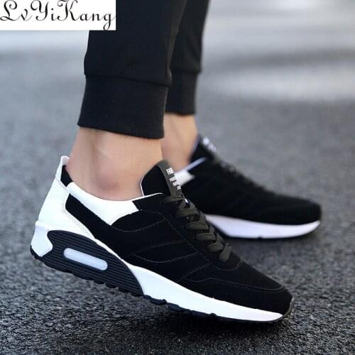 LVYIKANG 2019 designer Sneakers for Men Vulcanized Shoes Simple Round Toe chunky Shoes Mens black Daily Footwear Male Fashion