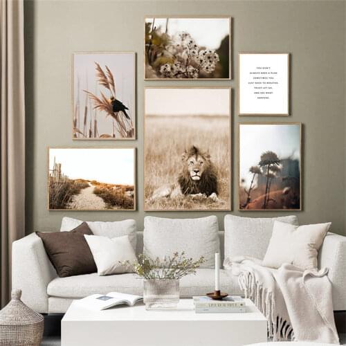 Reed Wild Plant Sand Nordic Posters And Prints Wall Art Canvas Painting Wall Pictures For Living Room Scandinavian Home Decor