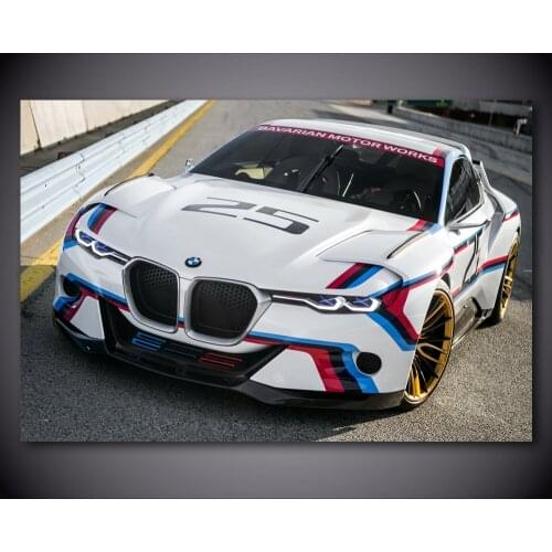 Canvas Painting B M W 3.0 CSL Hommage GTA5 Racing Sport Car Posters and Prints Picture Silk Wall Art Home Decorations