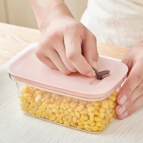 Storage Box Safe Healthy Stable Refrigerator Fruit Vegetable Drain Crisper Fresh-keeping Rectangle Box Kitchen Storage Container