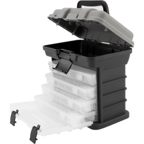 27x17x26cm 4 Layer Sea Fishing Boxes Fishing Tackle Box Fishing Lure Storage Box Fishing Tool for Outdoor Fishing