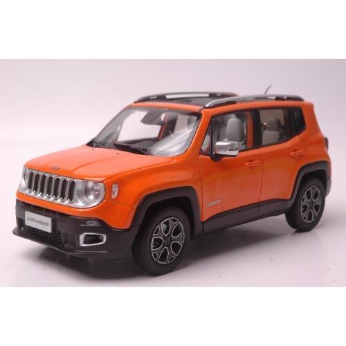 1:18 Diecast Model for Jeep Renegade 2016 Orange SUV Alloy Toy Car Miniature Collection Gift