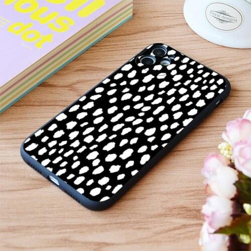 For iPhone Brush Strokes Black And White Reverse Print Soft Matt Apple iPhone Case 6 7 8 11 12 Plus Pro X XR XS MAX SE