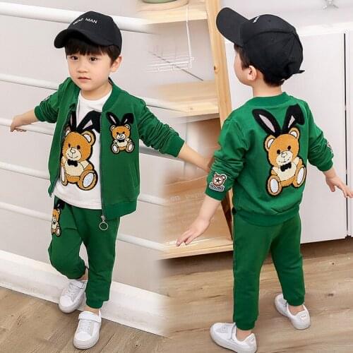 New Spring Autumn Childrens Clothes Set Boys Coat+Sweatshirts + Pants 3pcs/Set Kids Costume Teenage Girl Clothing High Quality
