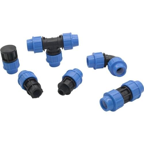 Outter Diameter 32mm Pipe Connector End Plug Straight Tee Elbow Type Garden Irrigation Water Connectors Pipe Connection Fittings
