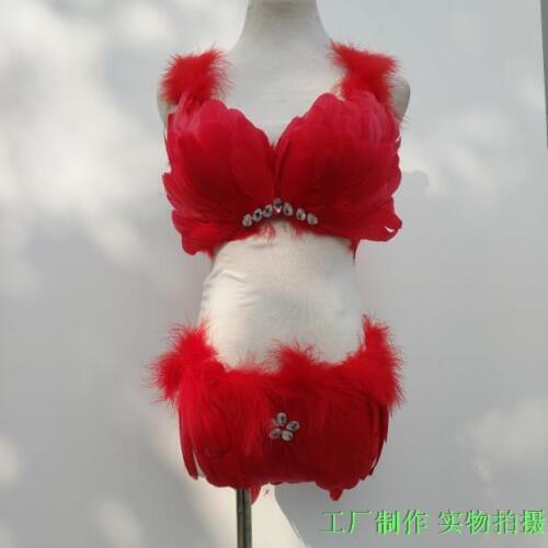 Feather Underwear Costumes New Vic Style Secret Model Shows Stage Performance women singer costume