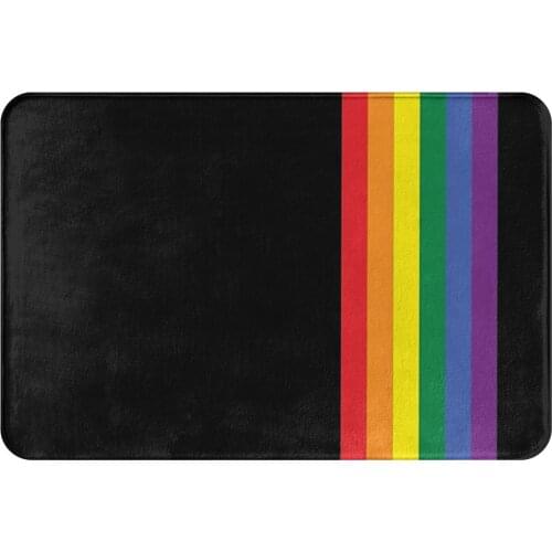 LGBQ Flag Bath Mat Rainbow Pride Strip Doormat Kitchen Carpet Entrance Door Rug Home Decor