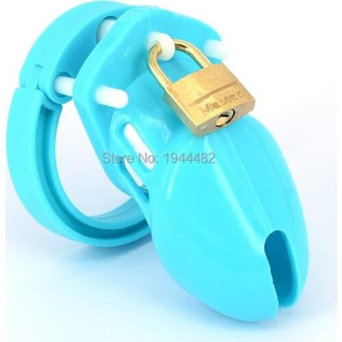 Sex Toys Blue Soft Silicone Male Chastity Belt CB6000S Cock Cage Small Chastity Device Penis Sleeve with 5 Penis Rings For Men