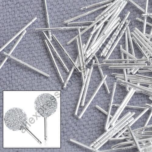 Bulk 1000PCS Pin Solid Real 925 Sterling Silver Jewelry Findings Fine Ear Stud Pin Posts Handmade Earring Designer Gift