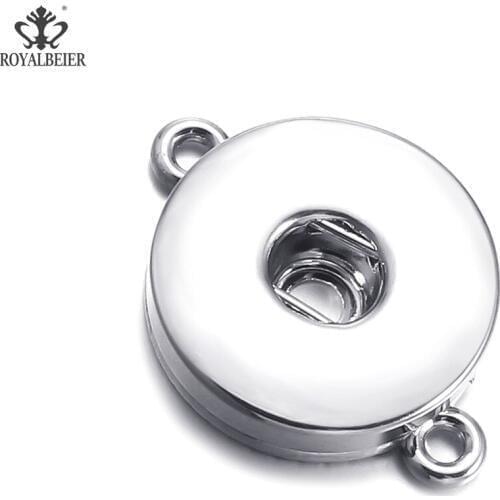 ROYALBEIER 10pcs/lot Interchangeable Copper Snap Buttons Bead DIY Charms Pendant Necklace Fit 12mm/18mm Snap Jewelry Making