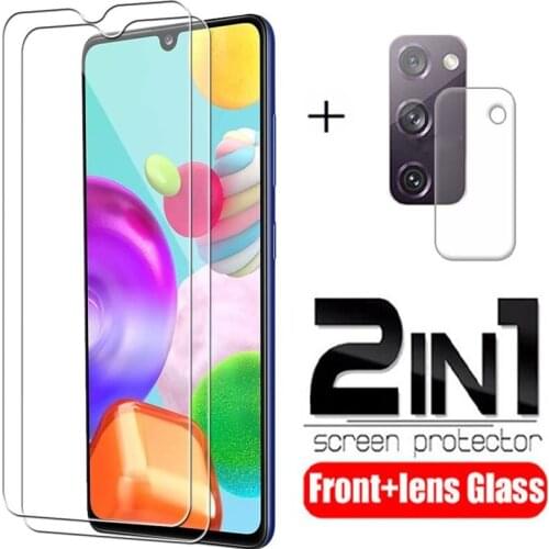 2-in-1 For Samsung Galaxy A41 Glass For Samsung A41 HD Tempered Glass For Samsung A12 A02S A31 A51 A71 S20 FE S21 A41 Lens Glass