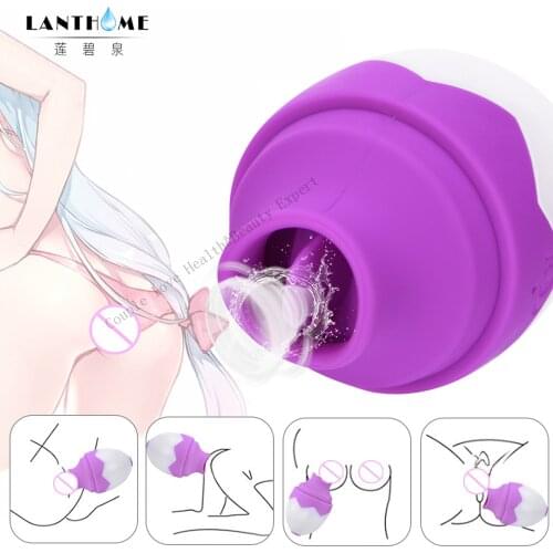 Oral Clitoris Licking Stimulator Tongue Vibrator Nipple Sucker Breast Enlarge Massager Vibrator Sex Toys Masturbator for Women