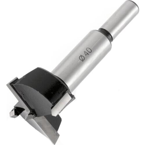 Carbide Woodworking Hole Saw Drill Bit Hinge Drilling Reamer Door Lock Hole Opener Drill Bit 40mm Diameter 10mm Shank 90mmLength