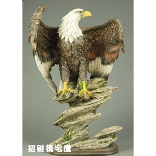 Large size Hawk Decoration Resin Crafts Imitation Wood Carving Home Decorations Souvenirs(A919)