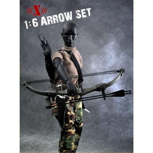 X006 Arrow Set Black 1/6 Doll, Scene Accessory Bow And Arrow Set 12-inch Action Figure Weapon Not Launchable In Stock