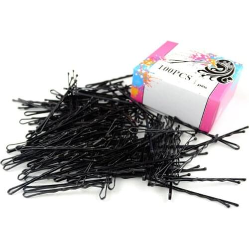 100 Pcs/lot Small Clip Hair Clip Hairpin Black Wire Word Folder One Containing Hairpin Hair Clips Women Styling Accessories