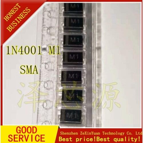 100pcs M1 SMA 1N4001 IN4001 DO-214AC Rectifier Diode