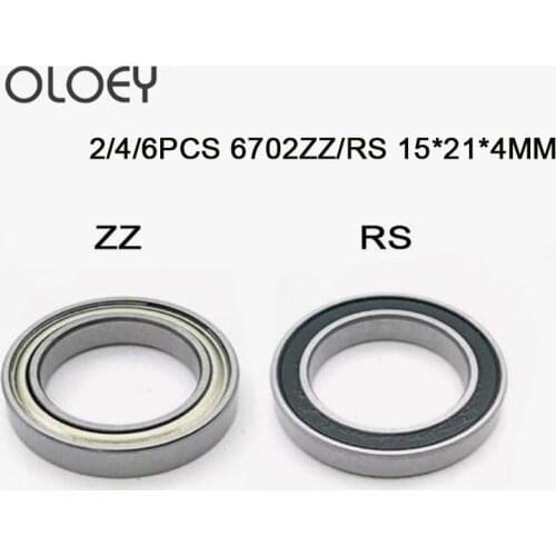 2/4/6PCS 6702RS ZZ Bearing 15*21*4 mm Thin Section 6702-2RS Ball Bearings 61702 RS 6702 ZZ With Orange Sealed