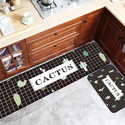 2020 New Welcome Mat for Front Door Nordic Fashion Geometric Green Cactus Kitchen Mat Entry Mat Anti-Slip Floor Mat