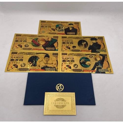5 Designs Jujutsu-Kaisen Gojo Satoru and Itadori Yuji Fushiguro-Megumi Kugisaki-Nobara Todo-Aoi Anime Designed Banknote