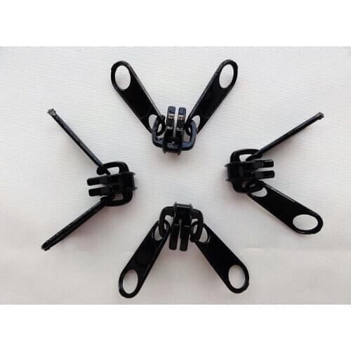 8# double pullers zipper slider for resin zipper 4pcs/lot black two sides slider for diy Tent bags yacht free shipping