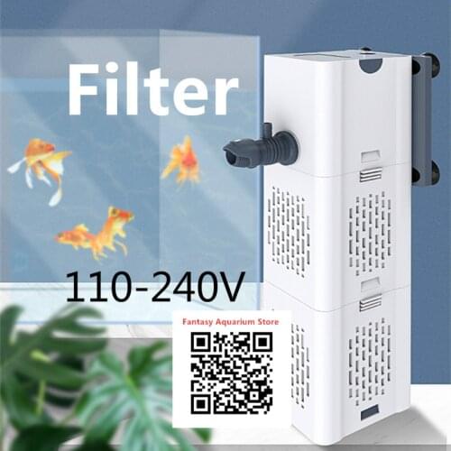 Aquarium Filter Pump Fish Tank Submersible Air Oxygen Internal Pump 110V-220V Water pump DIY box Sponge bacteria ball ring
