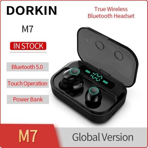 DORKIN M7 Bluetooth Earphone Wireless TWS Headphone Intelligent Noise Reduction Headset HiFi Sound Earbuds LED Display for Sport