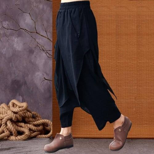 Yoga Pant Cotton Linen Women Sweatpant Nepal Loose Crotch Pant Bloomer Running Jogger Fitness Gym Workout Casual Pant Trousers