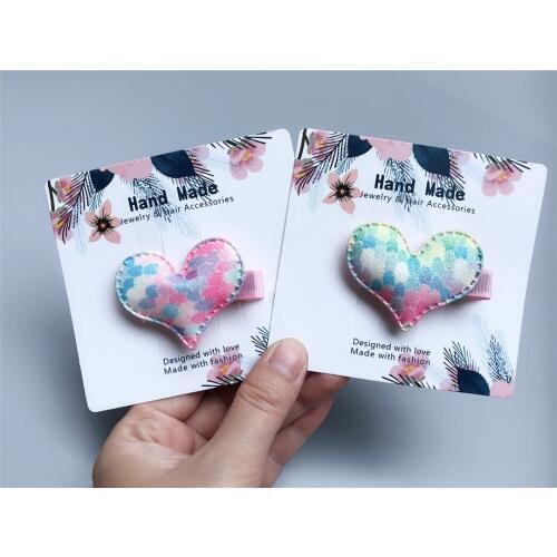 Boutique 20pcs Fashion Cute Glitter Gradient Mermaid Color Heart Hairpins Solid Cartoon Hair Clips Princess Hair Accessories