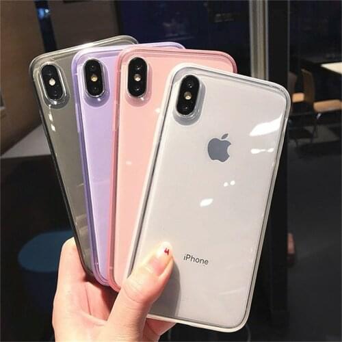 Colorful Transparent Soft TPU Case For iPhone 7 8 6 6S Plus 11 Pro XS Max XR X 10 SE 2020 Luxury Back Cover For iPhone 7 Fundas
