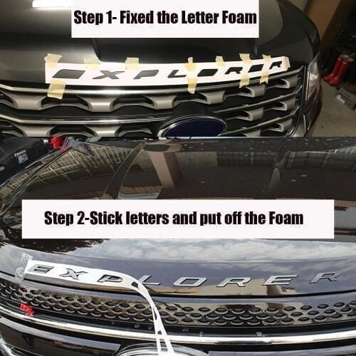 DIY Car 3D EXPLORER Fixed Letters Hood Emblem Chrome Logo Badge Sticker For 2011 2012 2013 2014 2015 2016 Ford Explorer Sport
