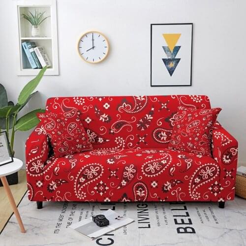 Boho Style Elastic Sofa Covers for Living Room Paisley Print Stretch Couch Cover Sofa Slipcover Corner Sofa Cover 1/2/3/4 Seat