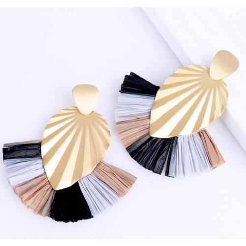 Korean earrings tassel earrings 2020 vintage hoop korean gold fashion jewelry bohemian geometric ethnic wedding earrings pendie