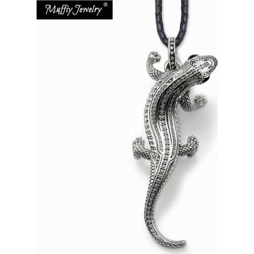 Salamander Leather Necklace,Europe Style Rebel Fashion Good Jewelry For Men Women,2017 Gift 925 Sterling Silver,Super Deals