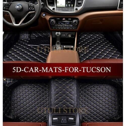 Leather Car floor mats for Hyundai Elantra Santa Fe Sonata Tucson 2016 Solaris Accent custom fit car styling carpet floor liner