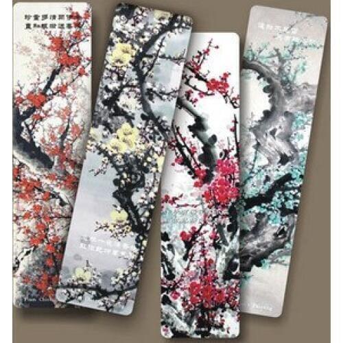 1pcs[Creative Bookmark Wholesale] Plum Bookmarks 4 sheets / set