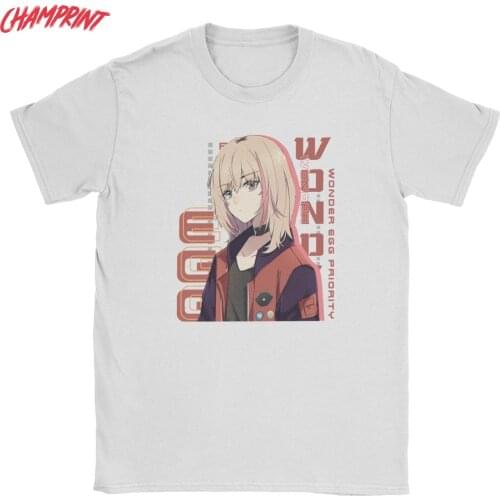 Mens T-Shirt Rika Wonder Egg Priority Anime Vintage Cotton Tee Shirt Short Sleeve T Shirt Round Collar Clothing New Arrival