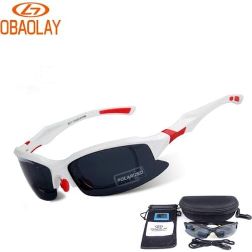 OBAOLAY Polarized Cycling Glasses Men Bicycle Sunglasses UV400 Bike Eyewear Women Outdoor Sport Goggle Windproof MTB glasses