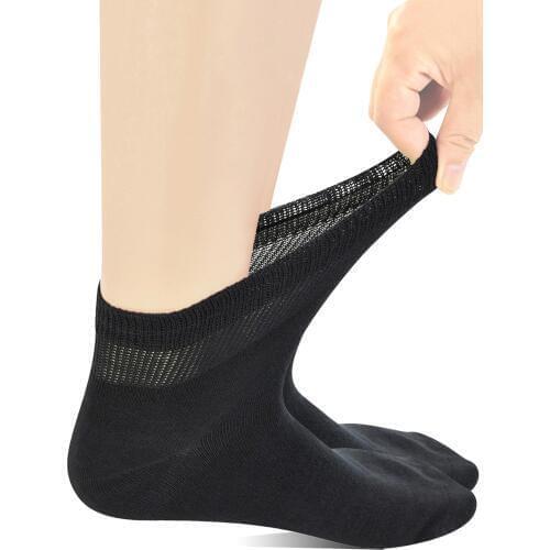 Yomandamor Mens Coolmax Ankle Extra-Wide Diabetic Socks with Seamless Toe,5 Pairs