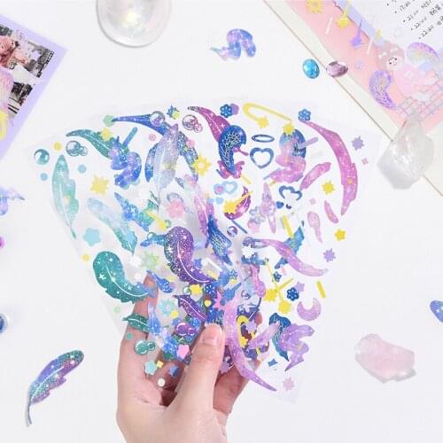 4 Sheets/Lot Creative Romantic Galaxy Series Stationery Stickers DIY Decoration Scrapbooking Stationery School Supplies