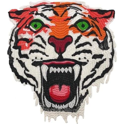 Animal Tiger Patch Embroidery Applique Sew on Clothes Sticker Sew for Jacket Back Garment Accessory